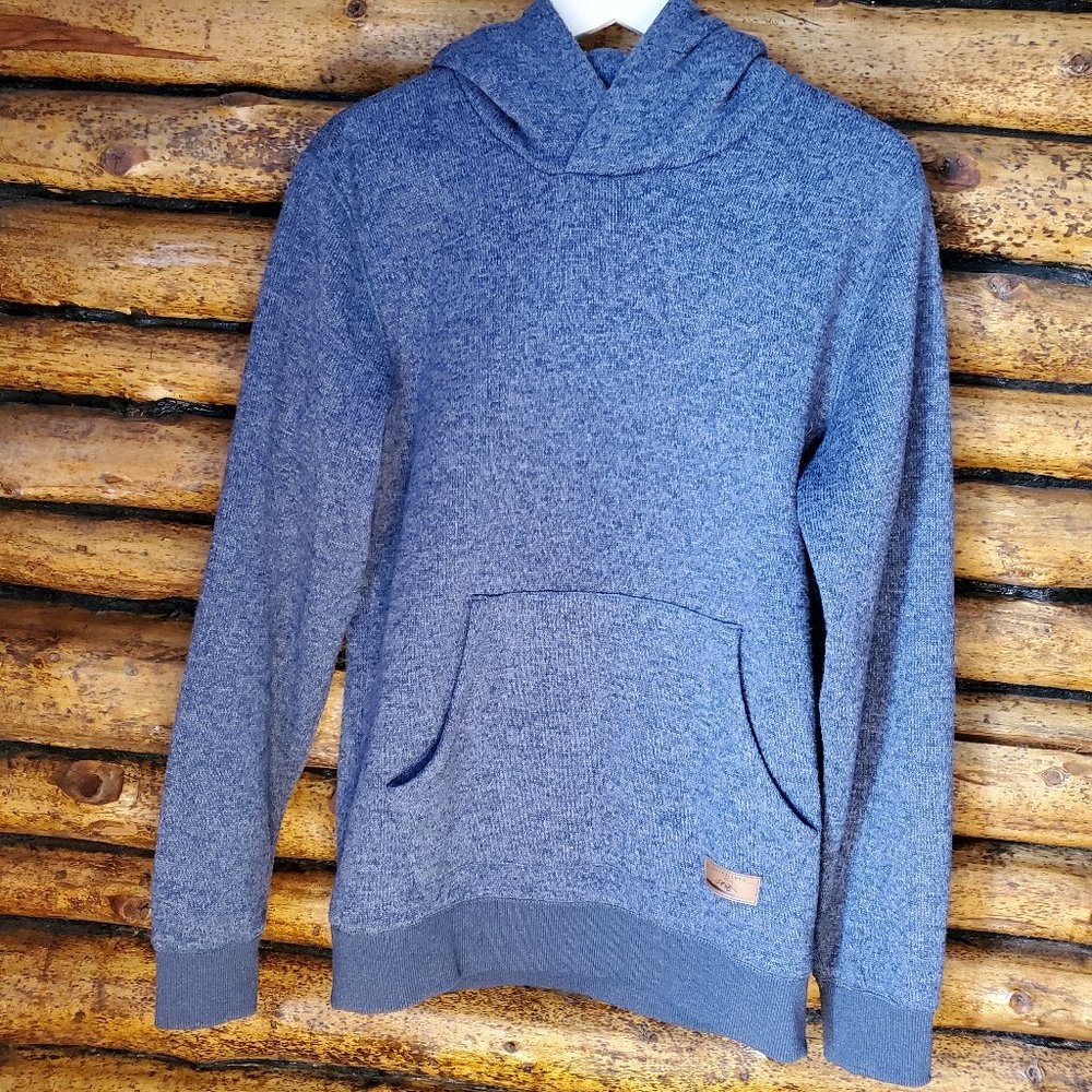Quiksilver Heather Blue Knit Pullover Hoodie Men's Small
